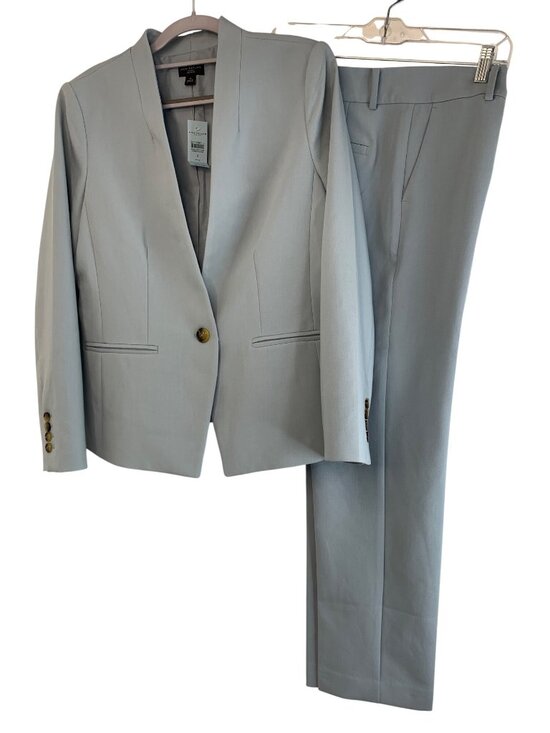 Ann Taylor Matching Blue Blazer & Ankle Pants Suit  8P Jacket 4 Pants Separates - Picture 11 of 15